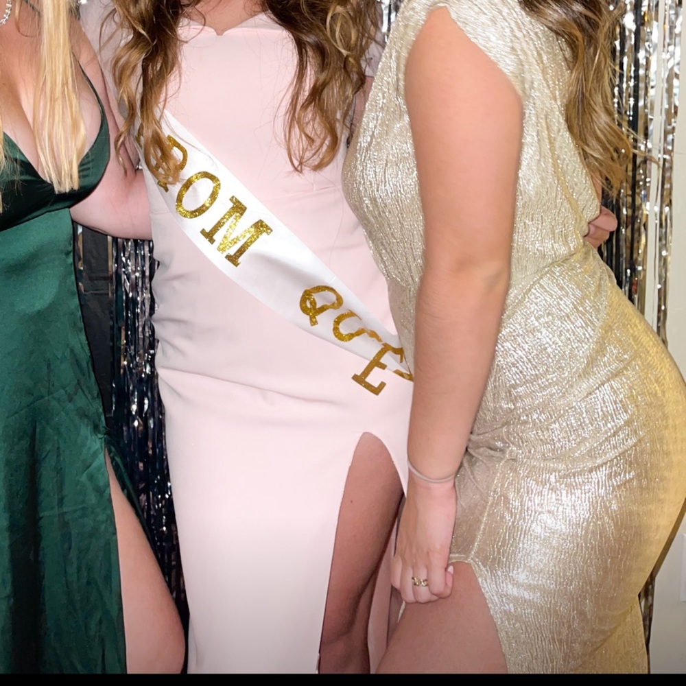PrettyLittleThing Gold Maxi Dress | Prom, Formal